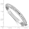 thumbnail image 3 of Sterling Silver Bracelet Childrens Girl's 5.5 mm in Polished & Diamond-cut with Safety Clasp Hinged Children's Bangle, 3 of 4