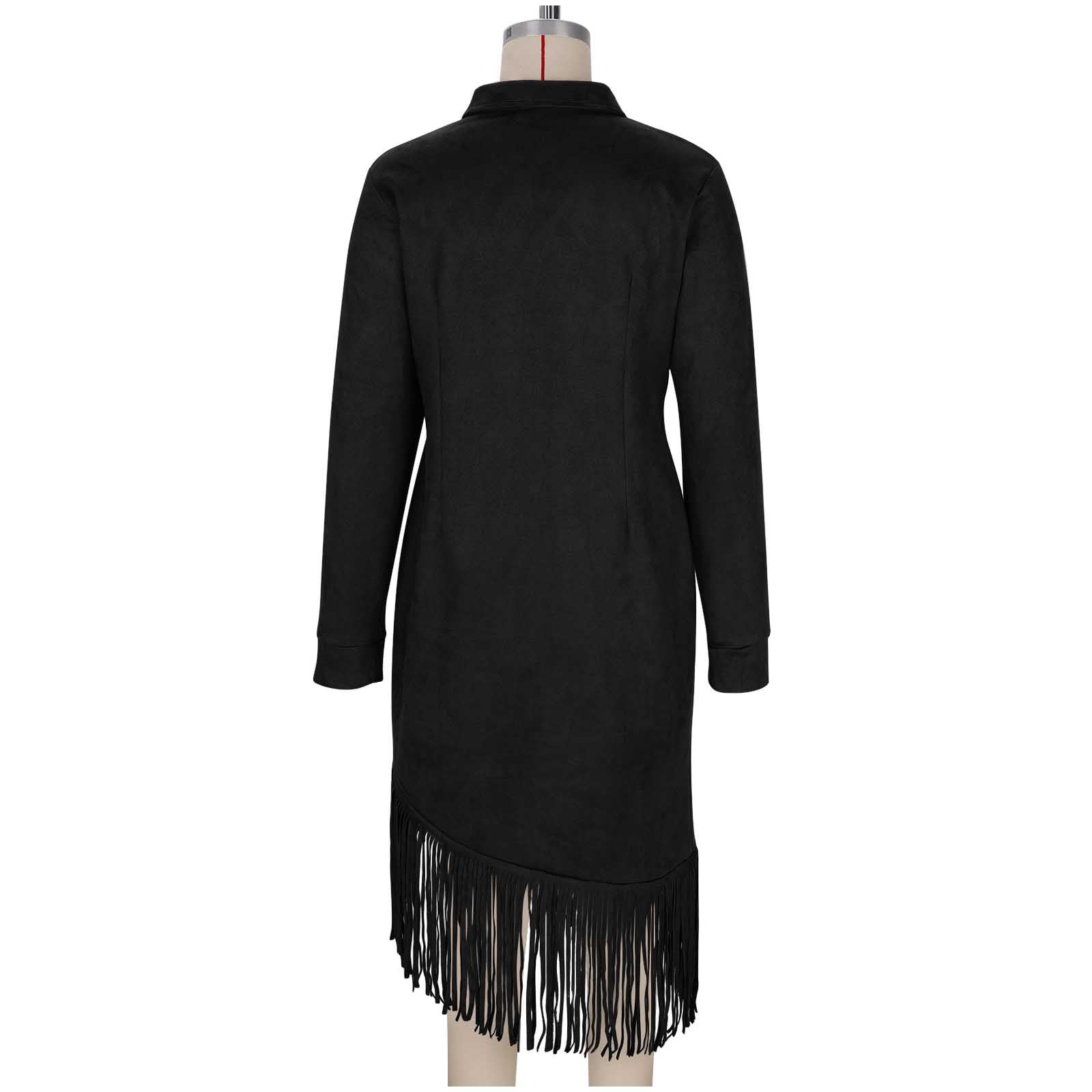 ASOS DESIGN - Suède maxi jurk met knopen en lange mouwen in bruin | ASOS
