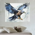 thumbnail image 4 of GOSMITH  Eagle Tapestry Birds Animals Wildlife Falcon Hawk Feather Black Color Tapestry Wall Hanging Polyester Home Decoration for Bedroom Living Room Dorm 40x30 Inch, 4 of 7