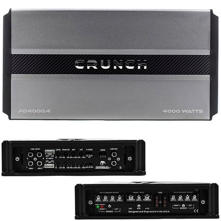 Crunch PD 4000.4 Pro Power POWER DRIVE Class AB 4-Channel Pro Power Bridgeable Amp, 4,000 Watts