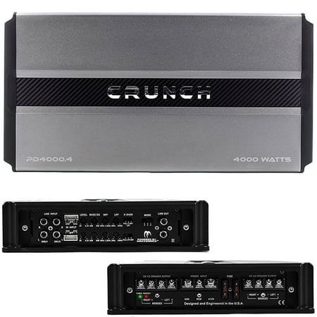 Pro Lightweight Amplifier Crunch PD 4000.4 Pro Power POWER DRIVE Class AB 4-Channel Pro Power Bridgeable Amp, 4,000 Watts Max ()