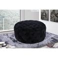 thumbnail image 2 of Meridian Furniture Addison Ottomane et Banc en Velours Noir Capitonné à Boutons, 2 of 8