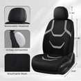 thumbnail image 2 of Coverado Car Seat Covers, Faux Leather with Mesh Fabric Front Car Seat Protectors, 4 Pieces Universal Fit for Most Cars SUV Trucks, Black&Gray, 2 of 10