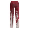 thumbnail image 6 of WTOBBY Women's Festive Halloween Print Drawstring Waist Casual Pants with Vibrant Designs, Comfortable Trousers Cut for Autumn Celebrations and Everyday Fun Wear,Wine XL, 6 of 6