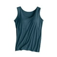 thumbnail image 2 of Wiyuqeen Women's Solid Color T-shirt with Built-in Bra Padded Basic Short Sleeve V Neck Active Tees Shirts Loose Fit Shelf Bra Comfy Side Split Shirts, 2 of 3