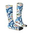 thumbnail image 3 of Fotbe Marine Animals print Women's Men's Novelty Crew Socks Cotton Socks Knee High Socks for Walking,Running,Nurses,Pregnancy, 3 of 9