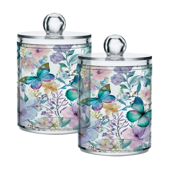 High-value clear storage jars keep life organized and within reach Watercolor Butterflies Pattern