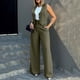 thumbnail image 5 of Traje elegante de color liso para mujer: conjunto de chaleco, camiseta sin mangas y pantalones anchos. Conjunto informal/formal, tejido cómodo. Tallas S-XXL., 5 of 8