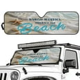 thumbnail image 2 of Uorisanigo Windshield Sun Shade for Jeep Sahara Rubicon Wrangler JK JL JKU JLU-Beach Starfish Print Sun Visor for Block UV and Heat, Car Sun Shade Keep Your Vehicle Cool, Car Window Shades, 2 of 7