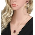 thumbnail image 2 of Leafael [Presented by Miss New York Austrian Crystal Rose Gold Plated Oval Double Circle Shape Red Magma Jewelry Set Earrings Pendant Necklace, 18" +, 2 of 7