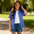 thumbnail image 6 of Toddler Boys Summer Clothes Short Sleeve Button Down Dress Shirts Kids Collar Plain School, 6 of 8