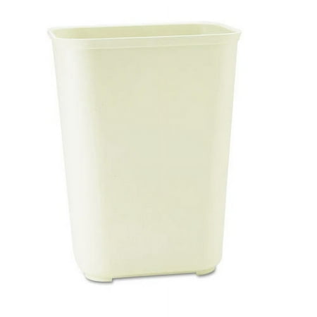 Rubbermaid Commercial Fire-Resistant Wastebasket Rectangular Fiberglass 10gal Beige 254400BG