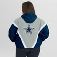 thumbnail image 5 of Women's WEAR by Erin Andrews Navy/Gray Dallas Cowboys Plus Size Retro Crinkle Full-Zip Hoodie Windbreaker Jacket, 5 of 5