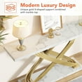 thumbnail image 5 of Tribesigns 55" Long Sofa Table, Modern Marble Console Table Behind Sofa Couch, Narrow Rectangular Entryway Table for Living Room, Office, Coffee Bar, Front Hall, Hallway, Balcony, Gold & White, 5 of 7