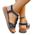 thumbnail image 5 of YOUYEDIAN Orthopedic Sandals for Women Summer Casual Arch Support Walking Shoes 2026 Comfy Non Slip Slip on Open Toe Slippers (Dark Blue), 5 of 6