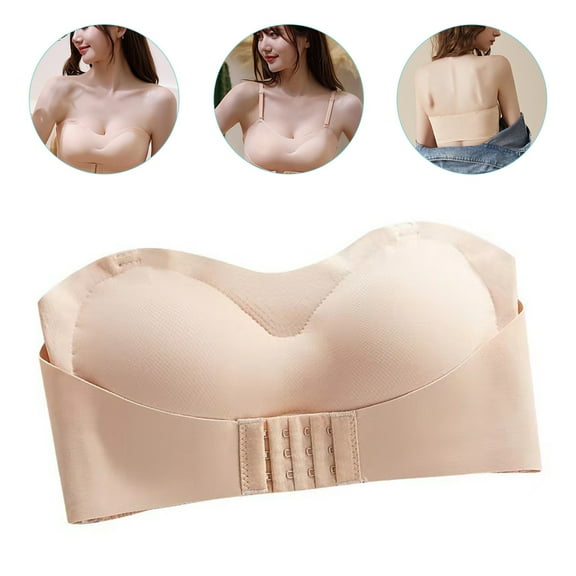Raindrops  Skin Strapless Bra with Clear Back Seamless Underwear Shapewear for Women Women's Girl