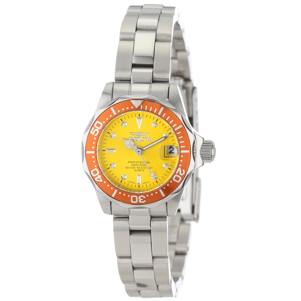 Invicta - Invicta Women's 14097 Pro Diver Quartz Yellow Dial Stainless Steel Dive Watch