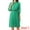 Green, variant on DARING DIVA 3/4 Sleeve Collared Button Down Pleated Dress S Green