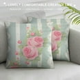 thumbnail image 3 of Creowell  Seamless Pink Roses Throw Pillow Covers,Spolka dot with lace Floral Decorative Pillow Covers Digital Printing Blended Fabric for Couch Sofa Bed Invisible Zipper, 3 of 5
