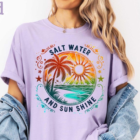 Salt Water and Sunshine Shirt Summer TShirt Beach Tee Sunshine Gift Summer Trip Shirt Vaca