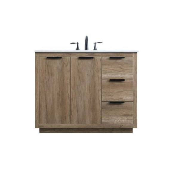 42 in. SIngle Bathroom Vanity, Natural Oak