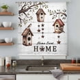thumbnail image 4 of Sweet Home Semi Sheer Curtains Drapes for Living Room,Bedroom,French Doors Window 96 Inches Long,Western Stars Bird Houses White Wood Plank Rod Pocket Chiffon Curtain Drapery Voile Draperies Panel, 4 of 8