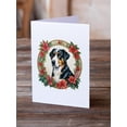 thumbnail image 2 of Greater Swiss Mountain Dog Christmas Flowers Greeting Cards Pack of 8 7 in x 5 in, 2 of 3
