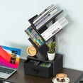 thumbnail image 5 of LEYAOYAO Zigzag Tree Bookshelf with Drawer & Shelves for Home Office,Black, 5 of 6