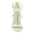 thumbnail image 3 of XYD Women Open Toe Strap with Rhinestone Sandals Ankle Strap Stiletto High Heels Stylish Date Evening Shoes Size 7 Pale Green, 3 of 4
