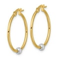 thumbnail image 2 of Primal Gold 14 Karat Two-tone Diamond Cut Hoop Earrings, 2 of 4