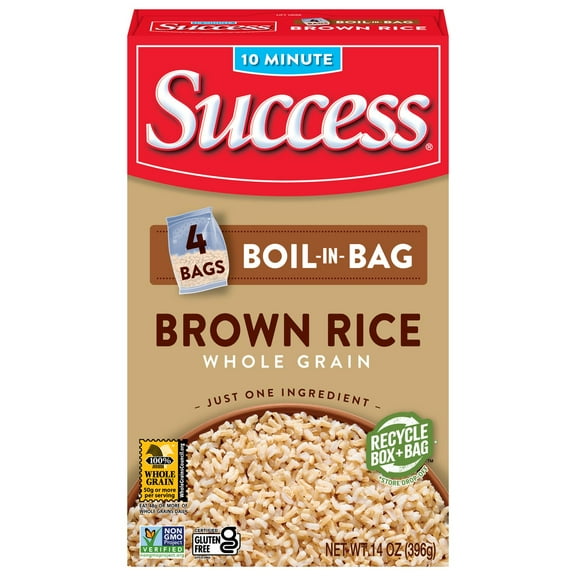 Pack Of 2 Success Boil-in-Bag Whole Grain Brown Rice - 14 oz (Packaging May Vary)
