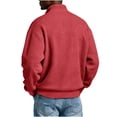 thumbnail image 4 of hoksml Men's Waffle Knit Full Zip Jacket Stand Collar Casual Sweatshirt for Fall Winter Daily Work Outdoor Comfort, 4 of 6