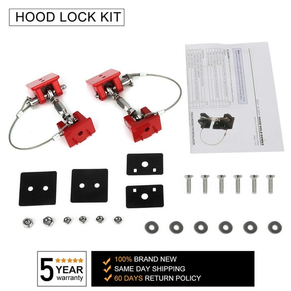 CCIYU Hood Latch Upgrade Kit Fits for 2007-2018 Compatible for Jeep Wrangler JK Black Replacement Secure Fit, stop hood flutter and keep your hood securely shut