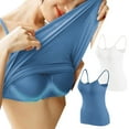 thumbnail image 2 of Lmnyox Women's Spaghetti Strap Camisole Soft Breathable Undershirt with Built in Bra Comfortable Tank Top 2 Pack, 2 of 5