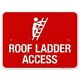 thumbnail image 1 of Roof Ladder Access with Man Climbing Picture Sign, 18x24 Reflective Aluminum EGP, 1 of 7