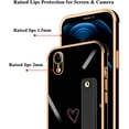 thumbnail image 2 of Compatible with iPhone XR Case Thin for Women Girls,Soft TPU Plating Bumper Wristband Holder Bling Phone Case Slim Anti-Scratch Shockproof Love Heart Cute Case Cover(Elegant Black), 2 of 7