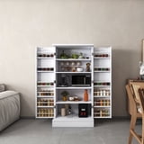 47-Inch White Kitchen Pantry Cabinet With Drawer & Adjustable Shelves – Freestanding Storage For Home Or Office