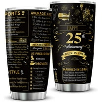 Happy 25th Anniversary Wedding Gifts for Men Women 25th Anniversary Tumbler 25 Years Wedding Gifts for Couple Wife Husband Back in 1998 Stainless Steel Vacuum Insulated Tumbler 20 oz