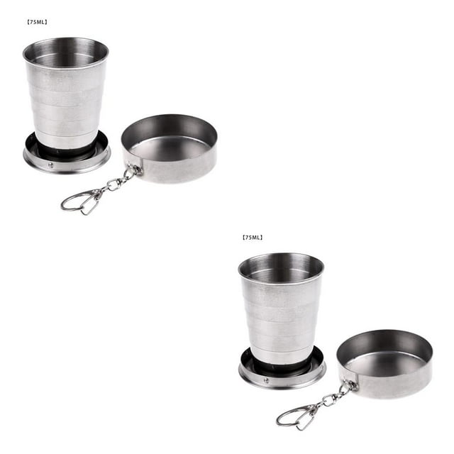 Naiovety Taza de agua plegable de acero inoxidable, taza plegable para acampar, suministros para beber al aire libre, 75ML Type2 NO2 Naiovety CBP174511