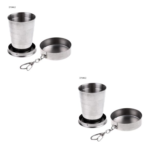 Naiovety Taza de agua plegable de acero inoxidable, taza plegable para acampar, suministros para beber al aire libre, 75ML Type2 NO2 Naiovety CBP174511