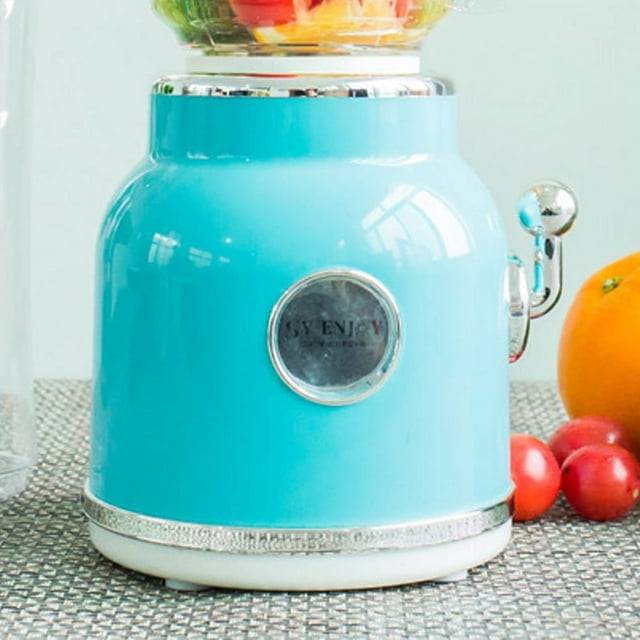 Licuadora portátil con cuchillas de acero inoxidable, mini licuadora con doble batidora y trituradora de hielo, licuadora portátil retro de gran capacidad de respuesta