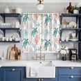 thumbnail image 2 of Teal Red Coastal Kitchen Curtains Window Panels, Beach Nautical Sea Turtle Coral Starfish Insulated Window Treatment Curtain, Grommet Curtains for Bedroom/Living Room/Bathroom, 2 Piece 42"Wx63"L, 2 of 8