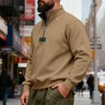 thumbnail image 4 of Men'S Quarter Zip Mock Neck Pullover Sweater Casual Long Sleeve Slim Fit Comfy Sweatshirts Big And Tall Lightweight, 4 of 8