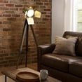 thumbnail image 7 of Benjara 55" Floor Lamp with Tripod Legs- Spotlight Design- Wood- Black Finish, 7 of 7