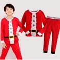 thumbnail image 2 of Conjunto de pijamas de algodón para niños y niñas, ropa de dormir con dibujos animados de Papá Noel, trajes de Navidad para el hogar, 2 of 4