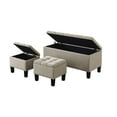 thumbnail image 3 of WyndenHall Lancaster 3 Piece Rectangular Storage Ottoman Bench, 3 of 7