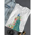 thumbnail image 3 of Amazing Floral Colorful Peacock T-Shirt Women -Image by Shutterstock, Female x-Large, 3 of 4