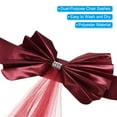 thumbnail image 3 of Unique Bargains Stretch Satin Chair Sashes Bows Chair Bands Decoration with Mesh Yarn 6 Burgundy, 3 of 6