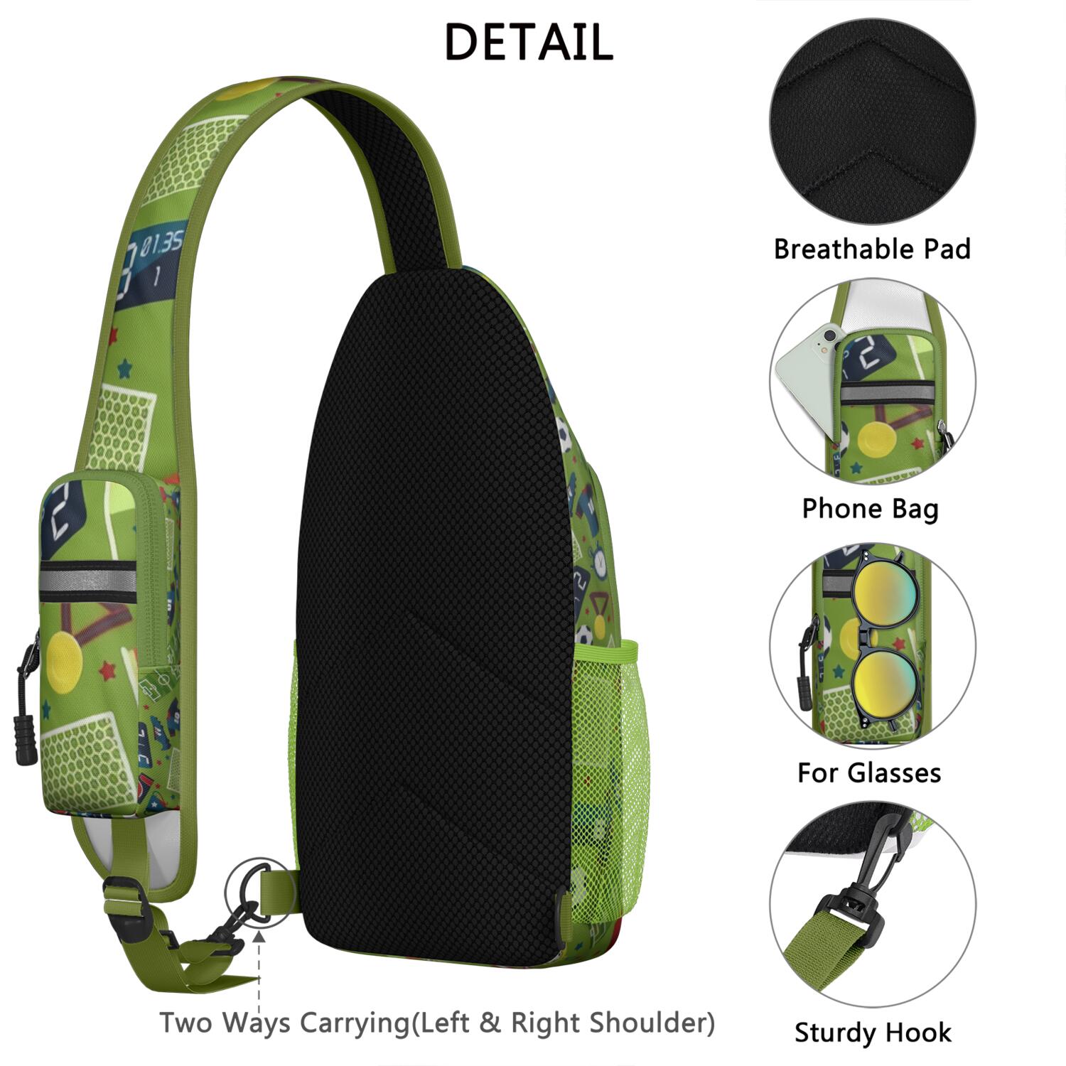 Softball and Volleyball Sling Backpack for Sports Enthusiasts – Lightweight Durable Polyester Bag with Ergonomic Fit, Secure Zippers, Partitioned Compartments, Perfect for Training, Compet
