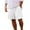 White, variant on Kovlvoll Shorts Men Summer Cotton Linen Lightweight Drawstring Elastic Waist Wide Leg Half Shorts Pants with Pockets